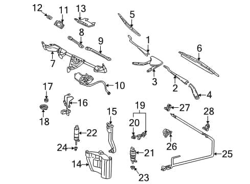 2038203244 Front Windshield Wiper Arm for Benz C-CLASS 2003-2009 thumbnail 2