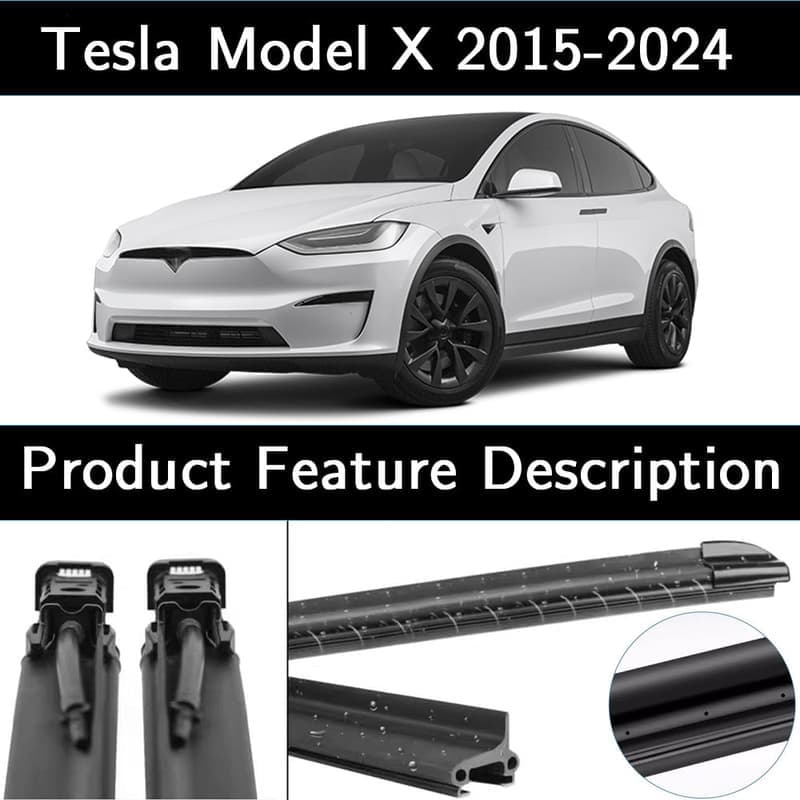 Front Windscreen 28+18 Inches Electric Spray Wiper Blades for Tesla Model X thumbnail 6