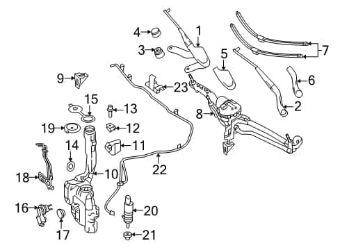 212-820-16-44 Front Windshield Wiper Arm for Benz E-CLASS 2014-2016 thumbnail 2