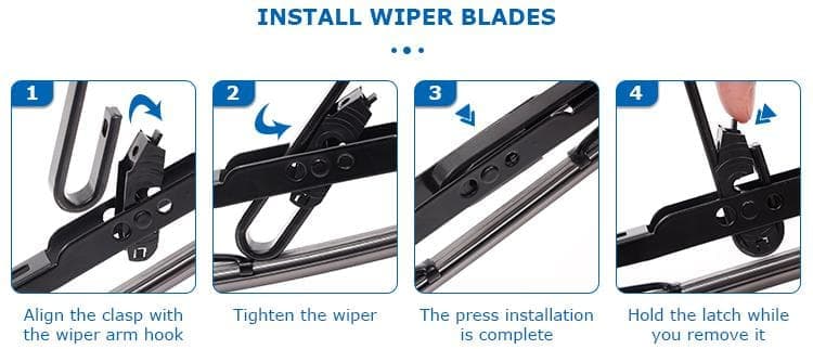 Metal Frame Wiper Blade BW-407 for U-Hook Wiper Arm thumbnail 4