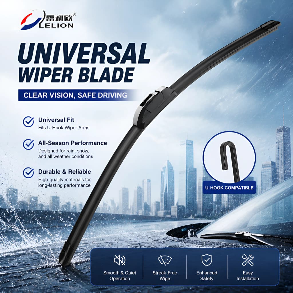 BW-802 Universal Frameless Wiper Blade - U-Hook (12"-28")