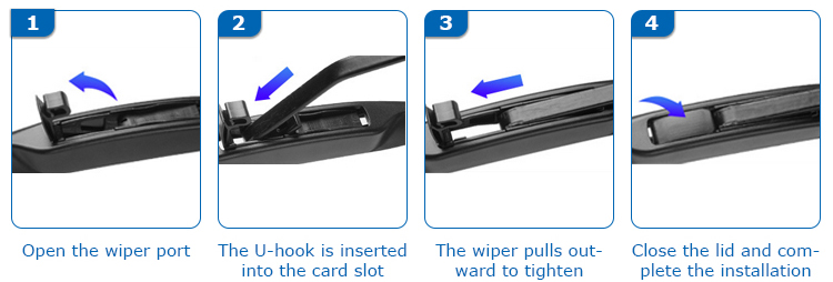 BW-808 Hybrid Wiper Blade - Three-Section Design (12-28 inch) thumbnail 2